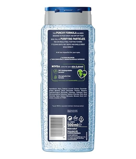 NIVEA MEN Pure Impact 500ml Body Wash| Shower Gel