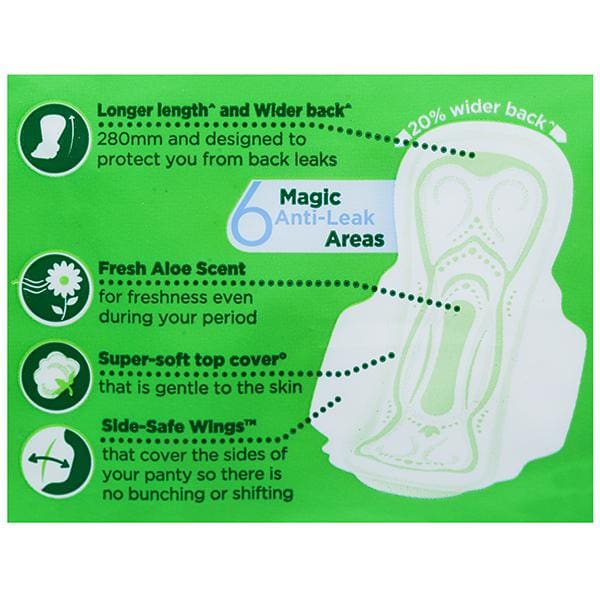 Whisper Choice Aloe Vera Freshness Wings, XL - 6 Pads