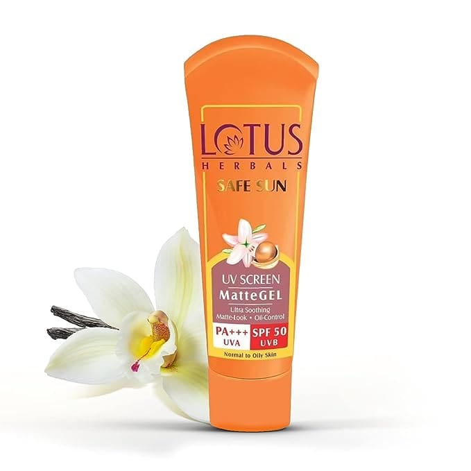 Lotus Herbals, Safe Sun Invisible Matte Gel, SPF 50 UVB, PA+++ UVA , 100g