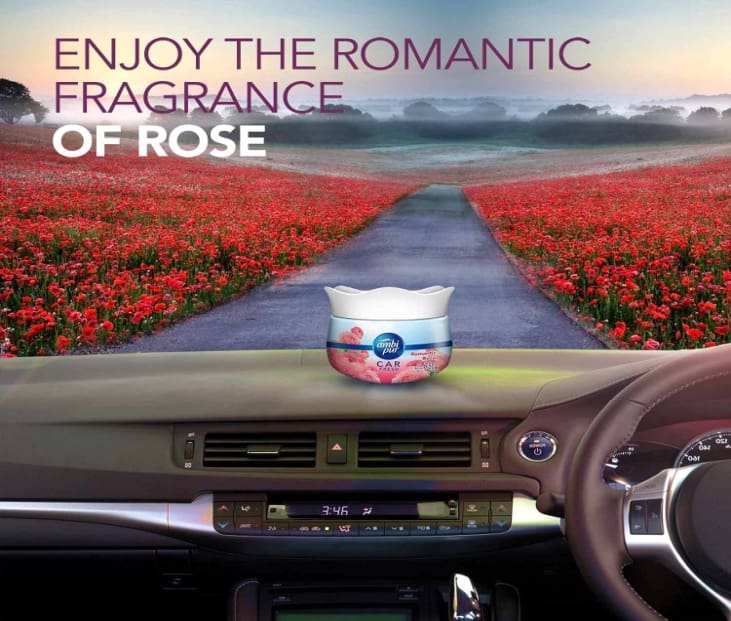 Ambi Pur Car Freshener Gel, Romantic Rose, 75 g