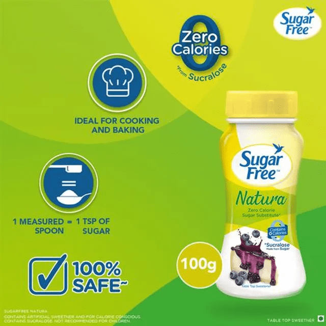 Sugar Free Natura Sweetener - Zero Calories, 100 g Jar