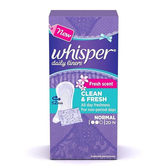 Whisper Clean and Fresh Daily Liners, 20 Count