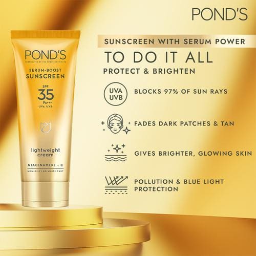 Ponds Serum-Boost Sunscreen Lightweight Cream SPF 35 PA+++, 50g