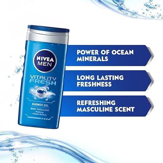 NIVEA MEN Vitality Fresh 250ml Body Wash| Shower Gel