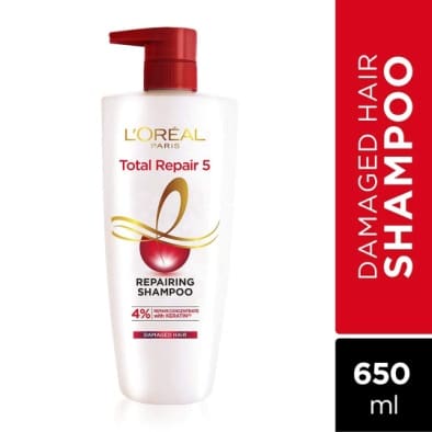 L'Oreal Paris Shampoo, For Damaged and Weak Hair, Total Repair 5, 650 ml