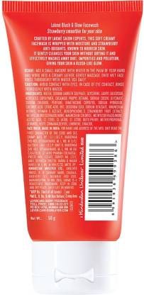 Lakmé Blush & Glow Strawberry Crème Facewash , Gentle Cleanser Face Wash 100g