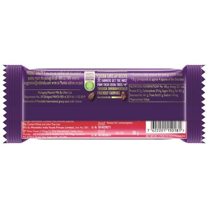 Cadbury Dairy Milk Fruit & Nut Chocolate Bar, 36gm