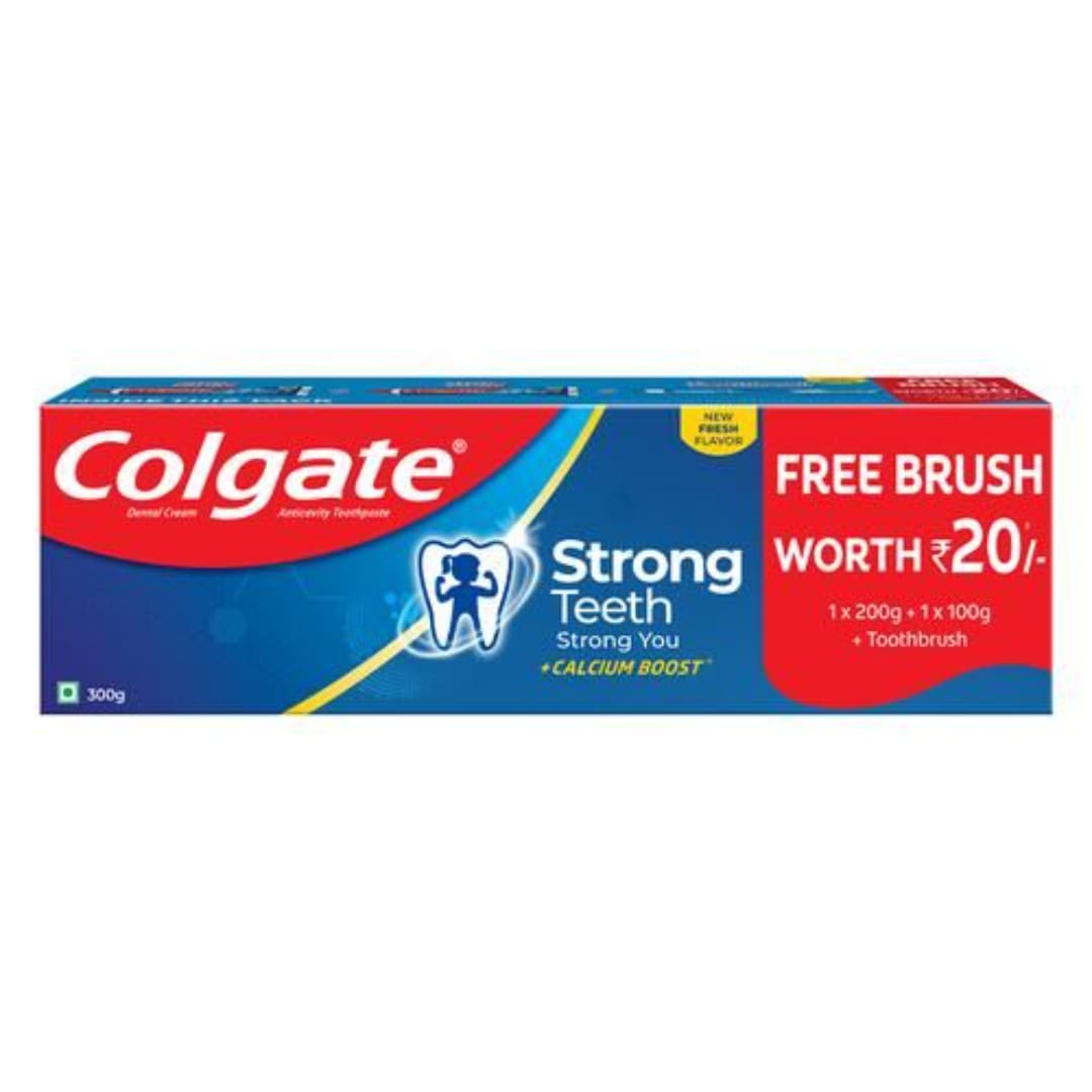 Colgate Strong Teeth Toothpaste, Germ Fighting Toothpaste for Healthy Gums and Teeth, 300g