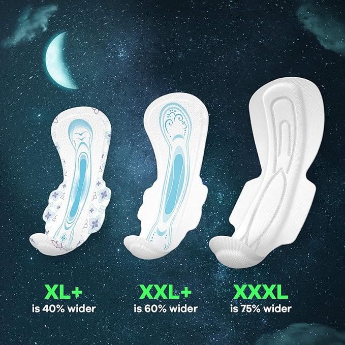 Whisper Bindazzz Night Sanitary Pads, XL+ 7 Count