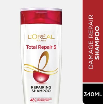 L'Oreal Paris Shampoo, For Damaged and Weak Hair, Total Repair 5, 340ml