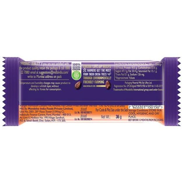Cadbury Dairy Milk Roast Almond Chocolate Bar, 38gm