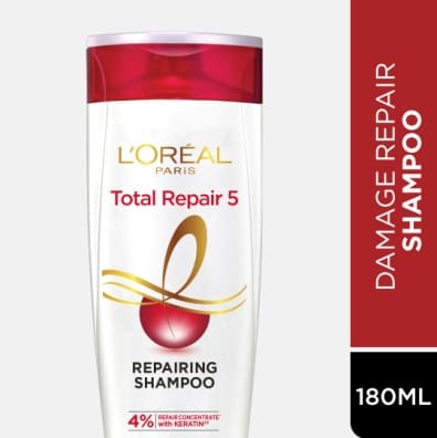 L'Oreal Paris Shampoo, For Damaged and Weak Hair, Total Repair 5, 180ml
