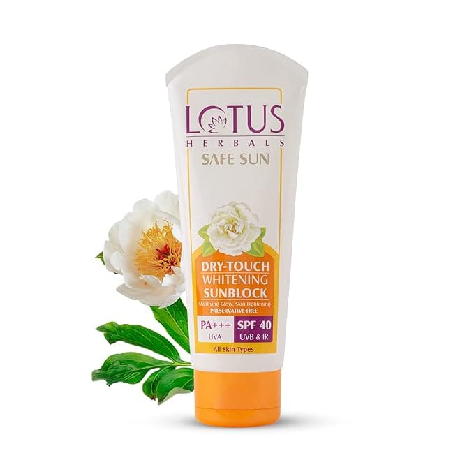Lotus Safe Sun Dry Touch Whitening Sunscreen SPF 40 PA+++, 50g