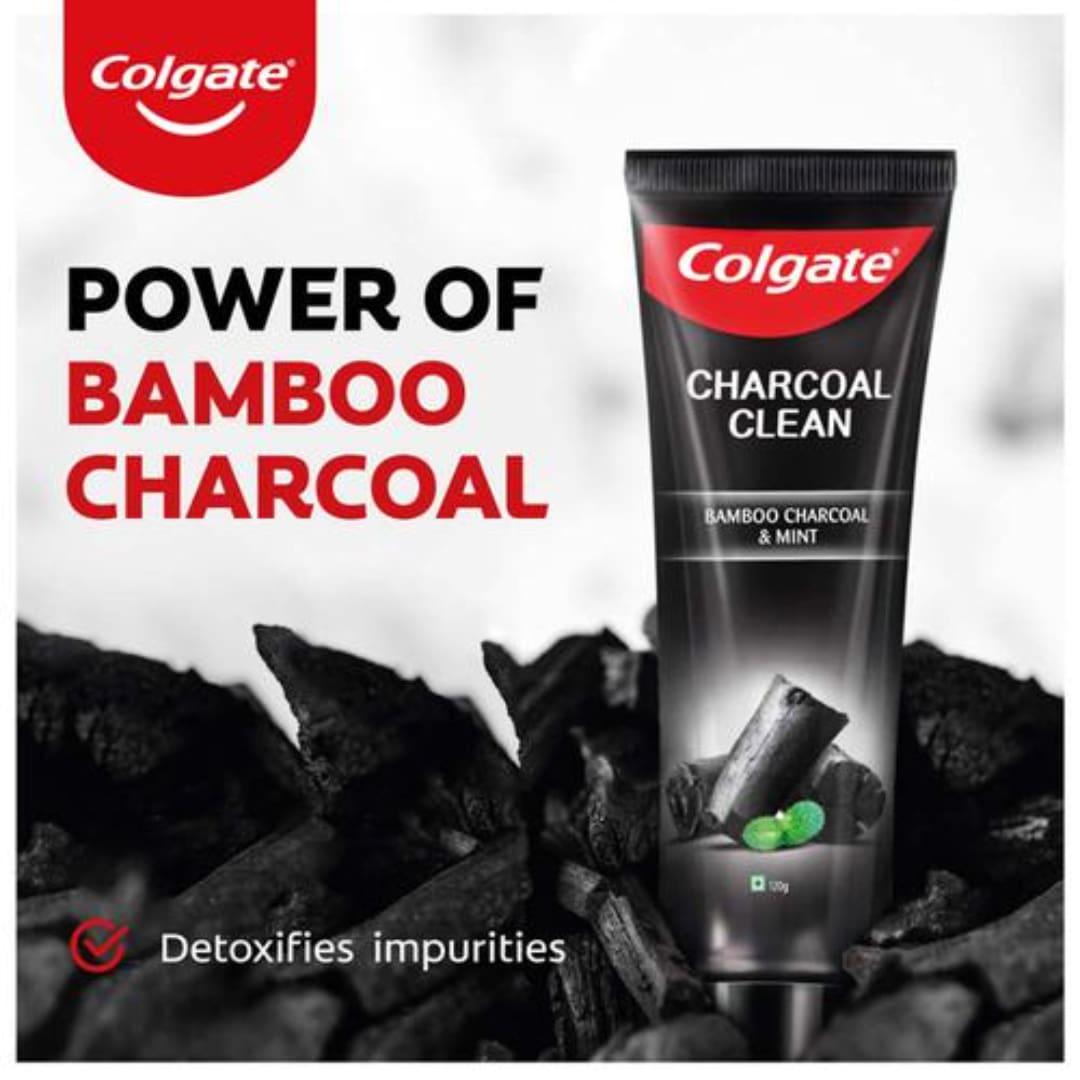 Colgate Charcoal Clean Gel Toothpaste - Bamboo Charcoal & Mint, 120 g