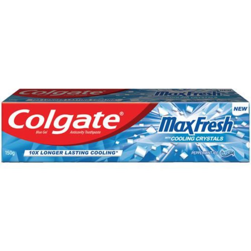 Colgate MaxFresh Toothpaste, Blue Gel Paste with Menthol for Super Fresh Breath, 150g