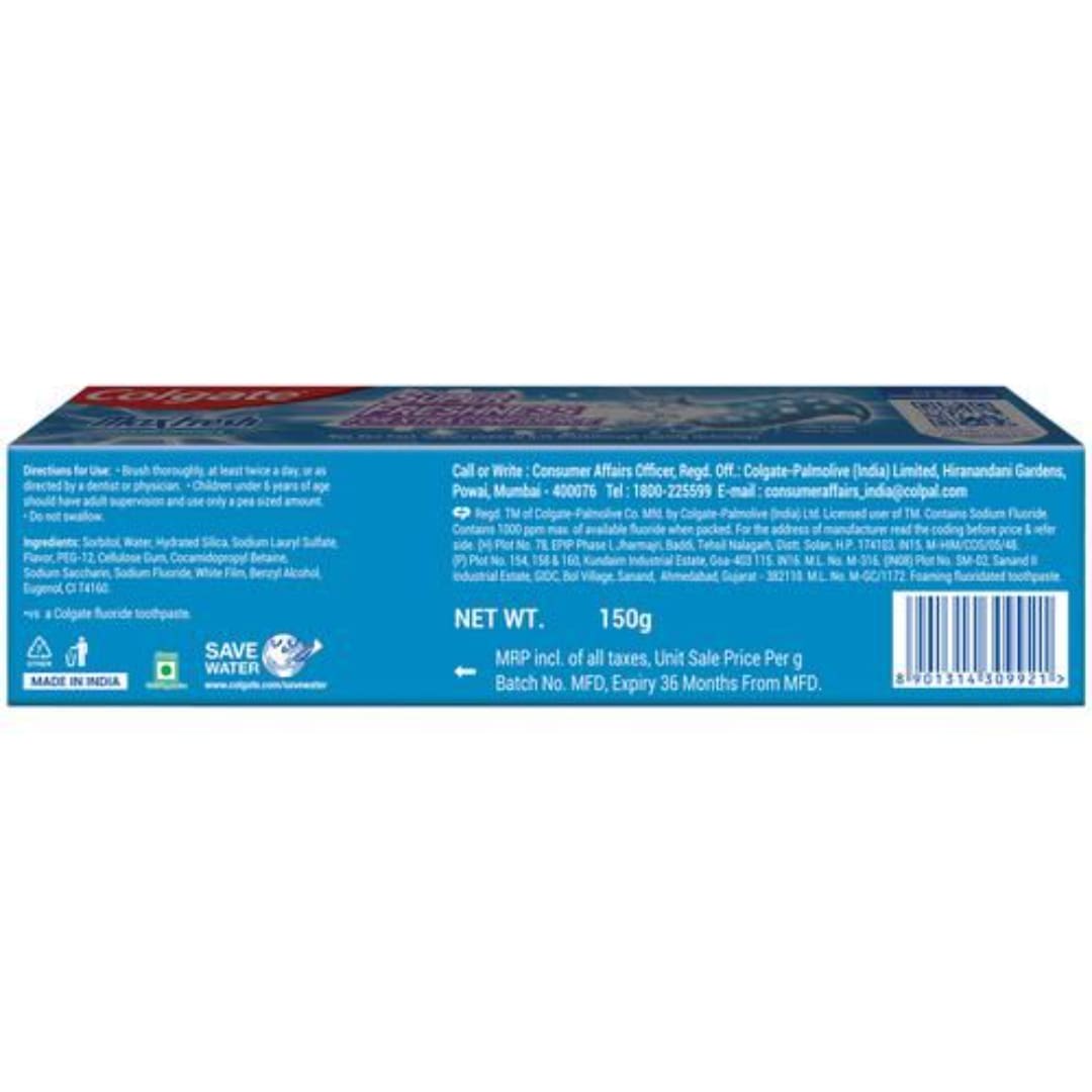 Colgate MaxFresh Toothpaste, Blue Gel Paste with Menthol for Super Fresh Breath, 150g