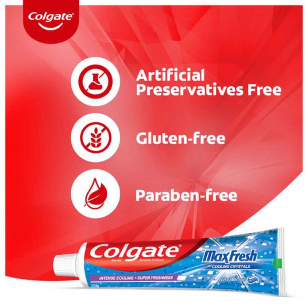 Colgate MaxFresh Toothpaste, Blue Gel Paste with Menthol for Super Fresh Breath, 80g