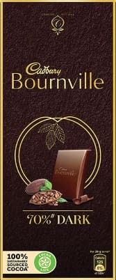 Cadbury Bournville Rich Cocoa 70% Dark Chocolate Bar, 80gm