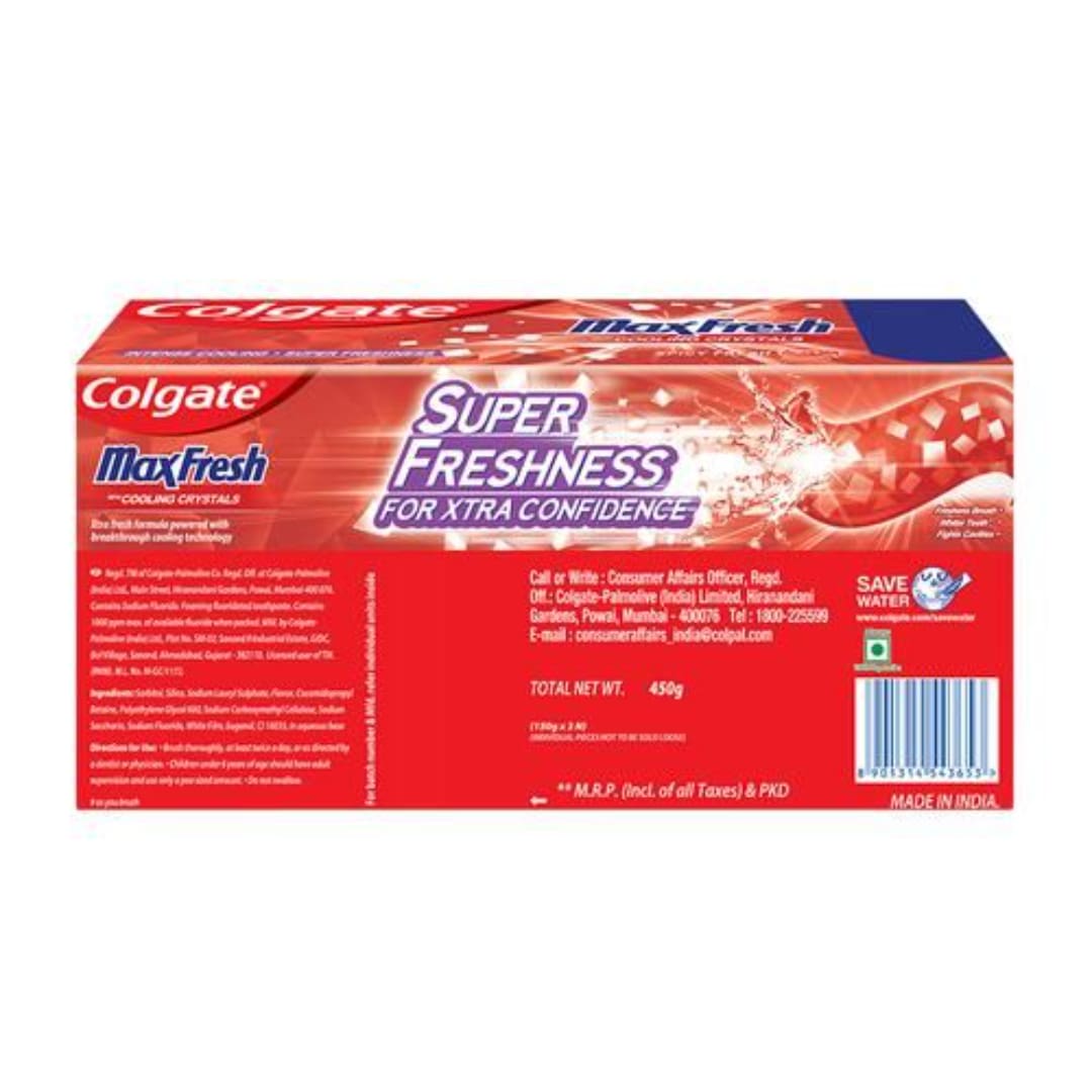 Colgate Max Fresh Anticavity Toothpaste Gel - Spicy Fresh, Saver Pack, 300g