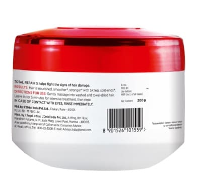 L'Oreal Paris Hair Mask, For Damaged and Weak Hair, Total Repair 5, 200ml