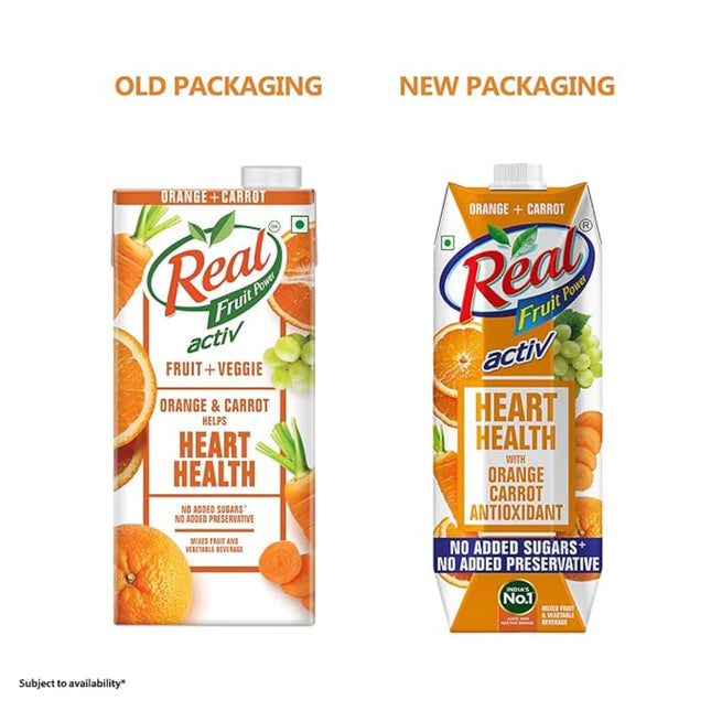 Real Activ Orange Carrot Fruit Juice - 1L 