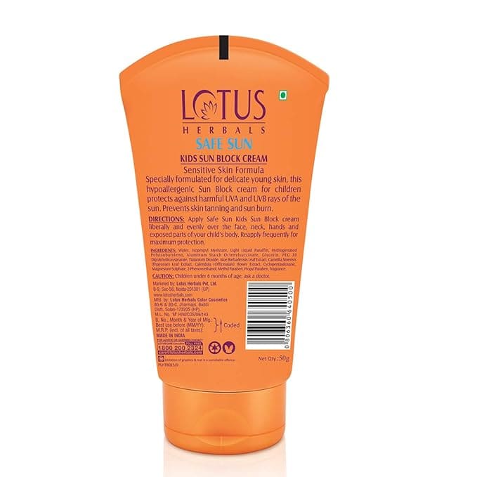 Lotus Herbals Safe Sun Kids Sunblock Cream SPF 25 , 100g