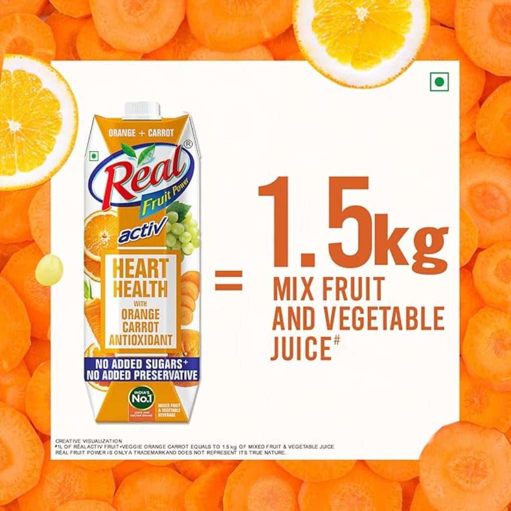 Real Activ Orange Carrot Fruit Juice - 1L 