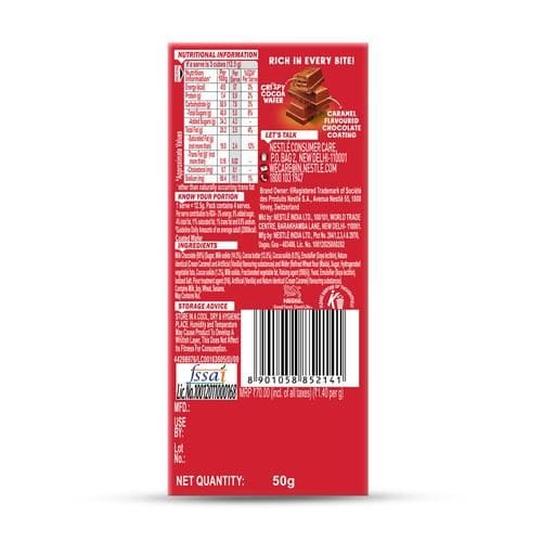 Nestle Caramel Chocolate Coated Wafer, 50 g