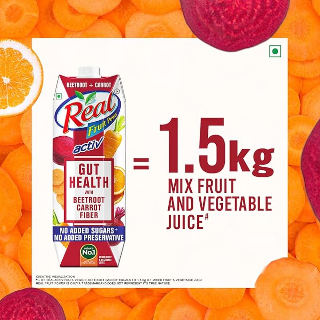 Real Activ Beetroot Carrot Fruit Juice - 1L