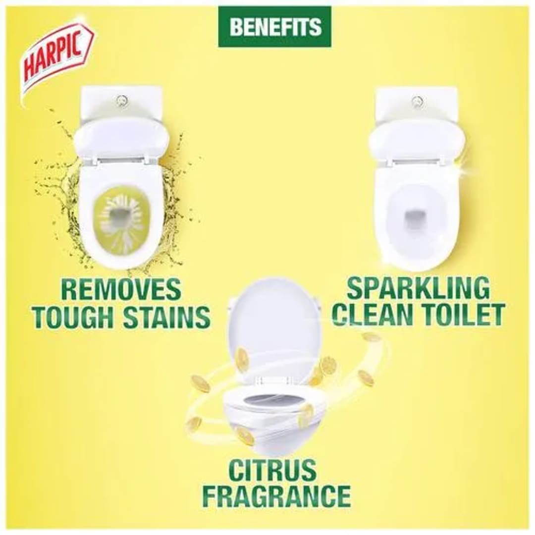 Harpic Organic Active, Toilet Cleaner Liquid, Citrus, 500 ml