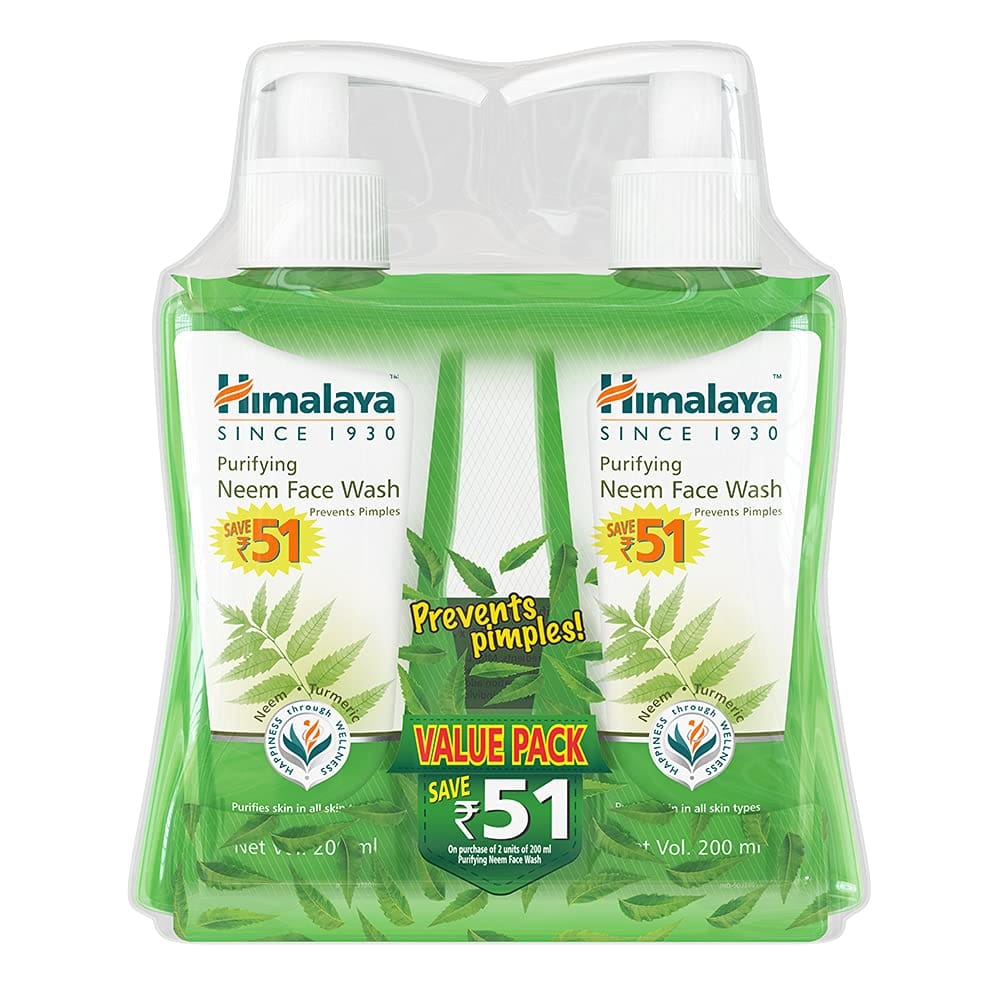 Himalaya Purifying Neem Face Wash, 200ml (Pack of 2)