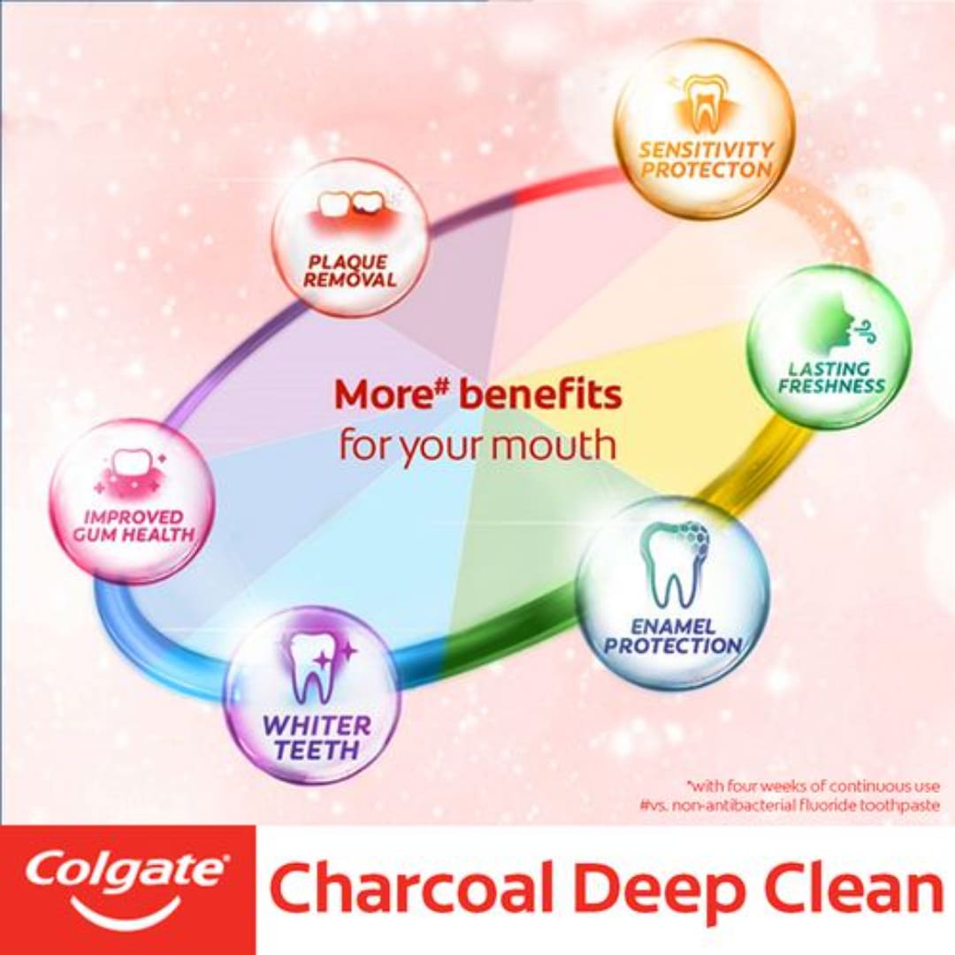 Colgate Toothpaste - Total, Charcoal, Anticavity, 150 g