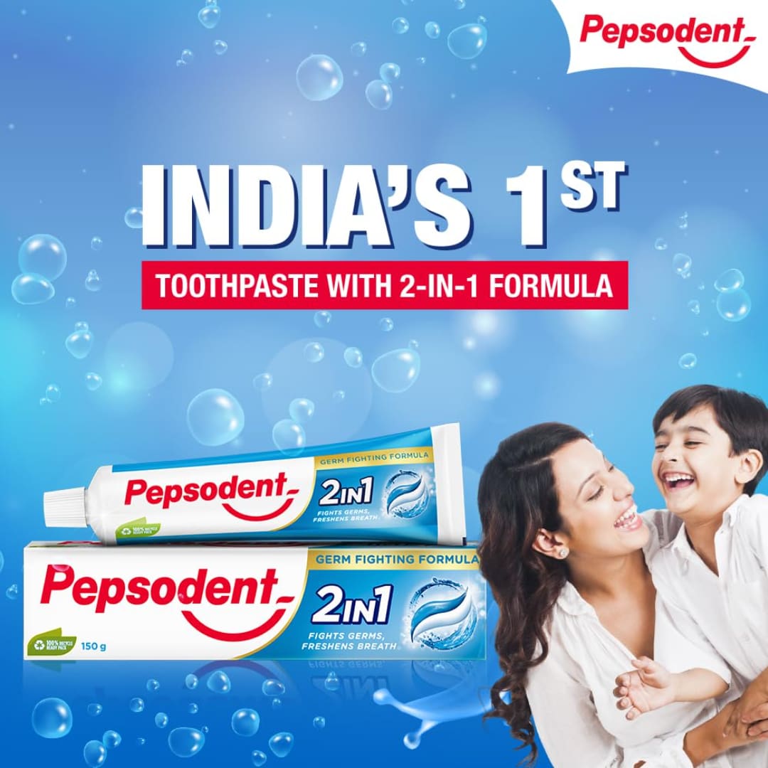 Pepsodent 2 in 1 Toothpaste Tooth Decay Prevention, 150 gm