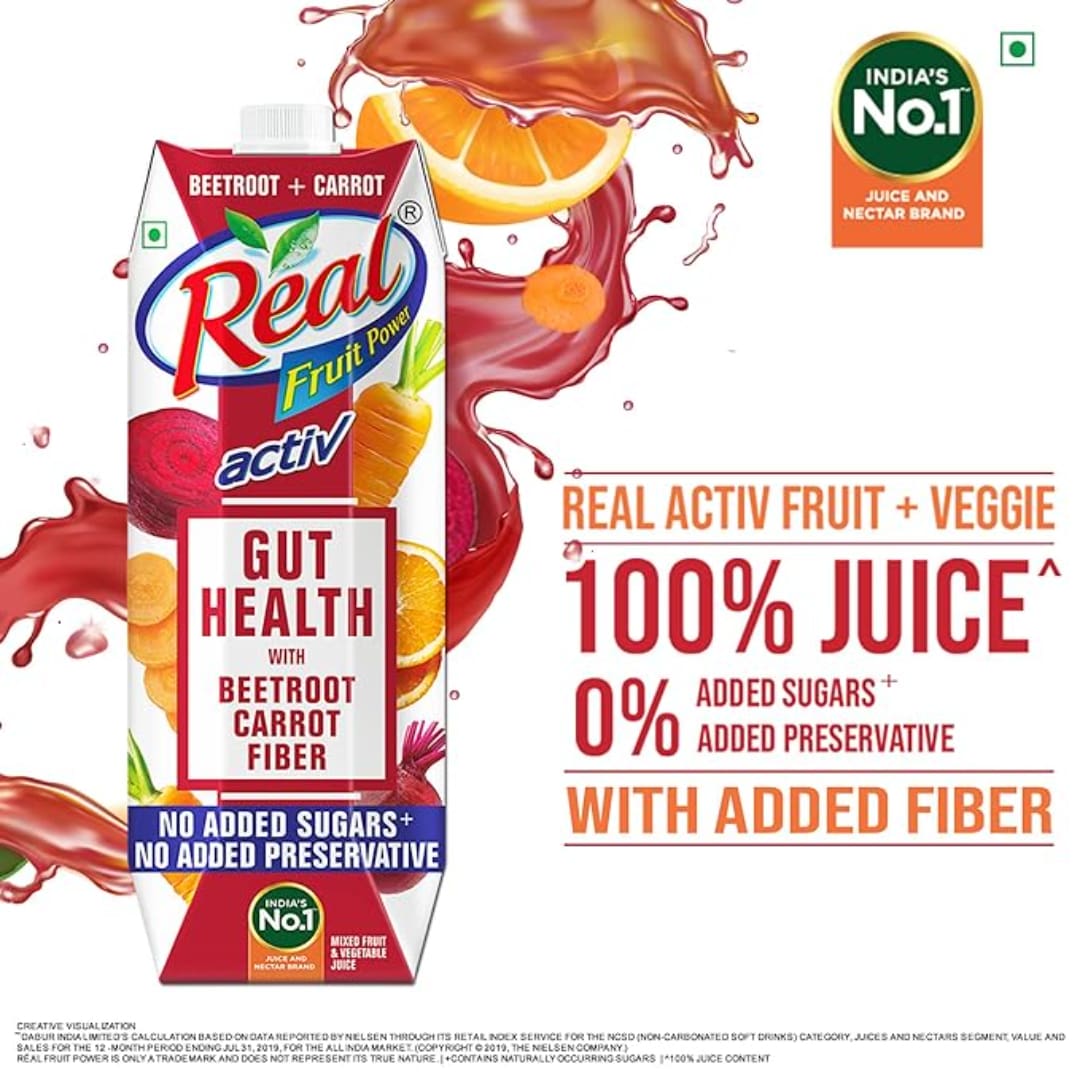 Real Activ Beetroot Carrot Fruit Juice - 1L