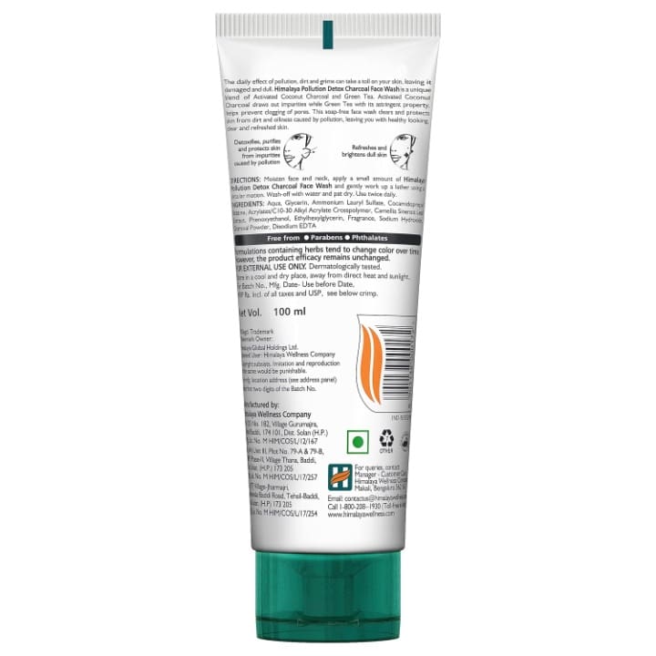 Himalaya Pollution Detox Charcoal Face Wash, 100ml
