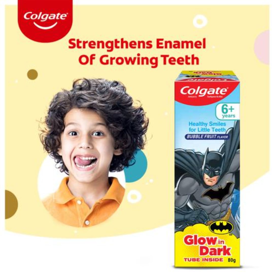 Colgate Kids Anticavity Toothpaste - 6+ Years, Bubble Fruit Flavour, Batman, 80 g