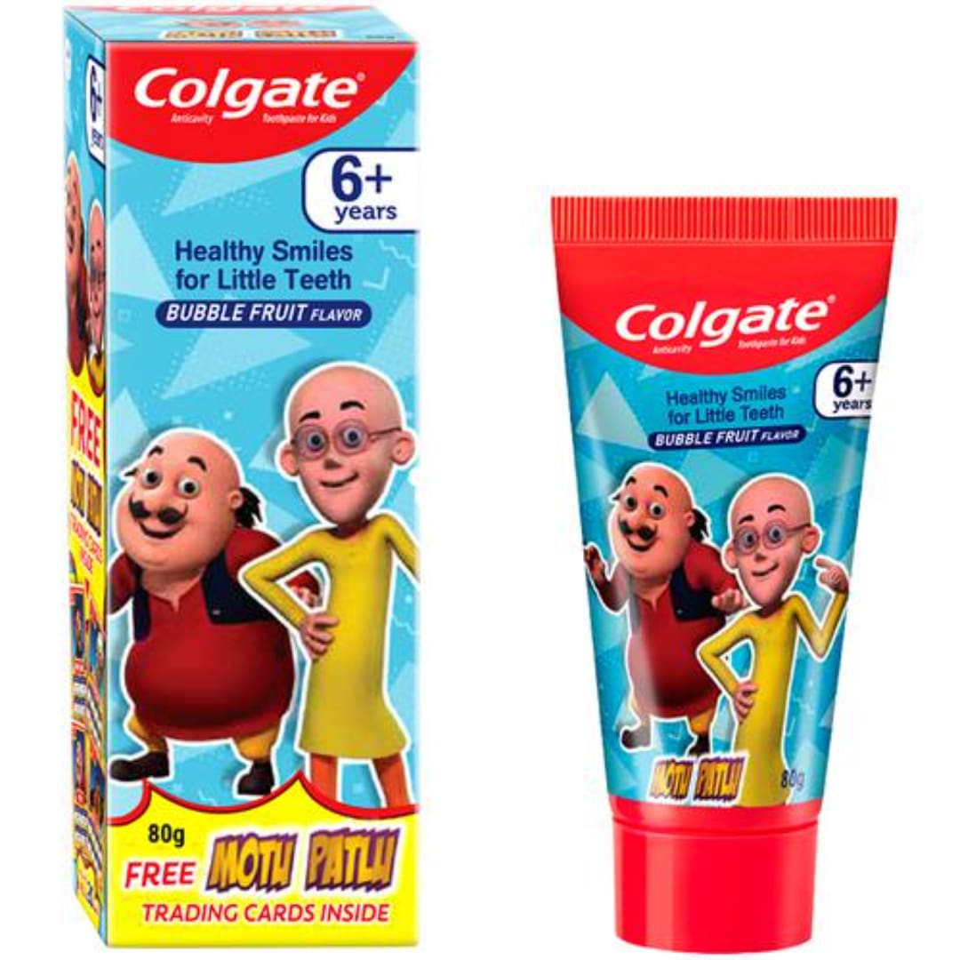 Colgate Kids Anticavity Motu Patlu Toothpaste - 6+ years, Bubble Fruit Flavour, 80 g