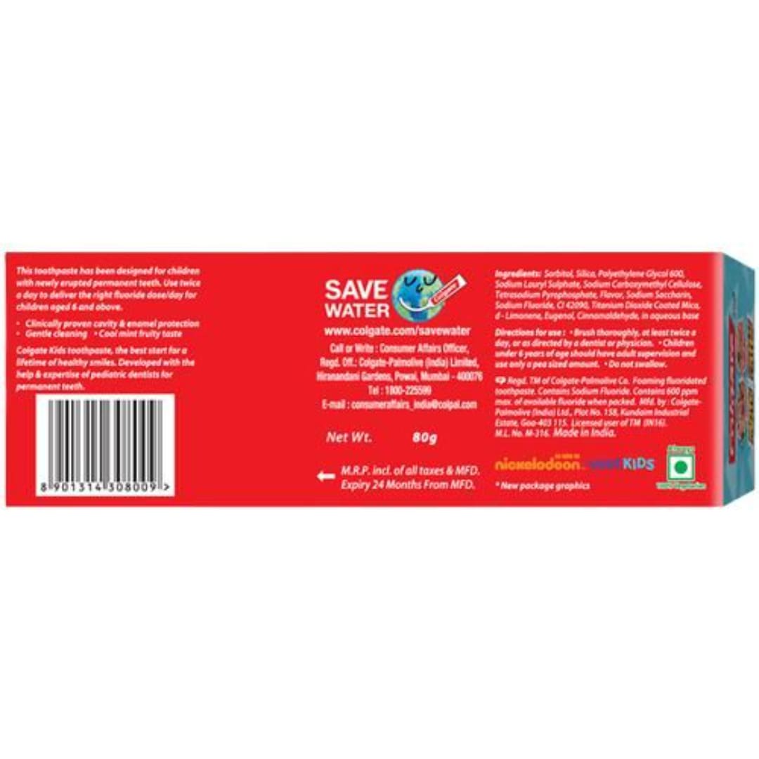 Colgate Kids Anticavity Motu Patlu Toothpaste - 6+ years, Bubble Fruit Flavour, 80 g