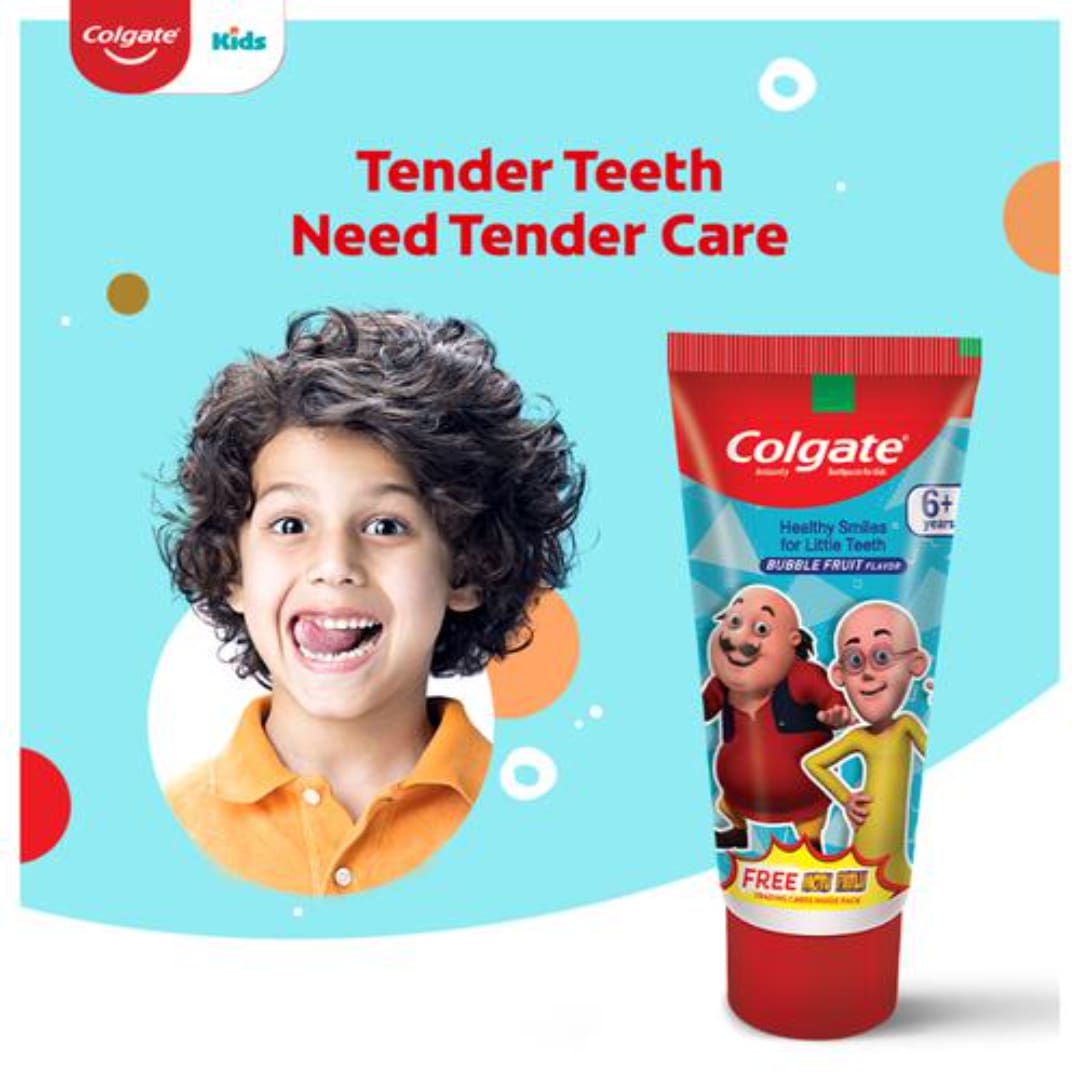 Colgate Kids Anticavity Motu Patlu Toothpaste - 6+ years, Bubble Fruit Flavour, 80 g
