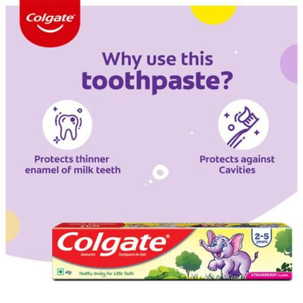 Colgate Kids Toothpaste - 2-5 Years, Strawberry Flavour, 30 g