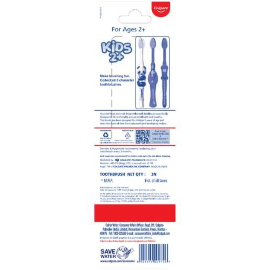 Colgate Kid's 2+ Years Extra Soft Toothbrush, 3 pcs (Pack of 3)