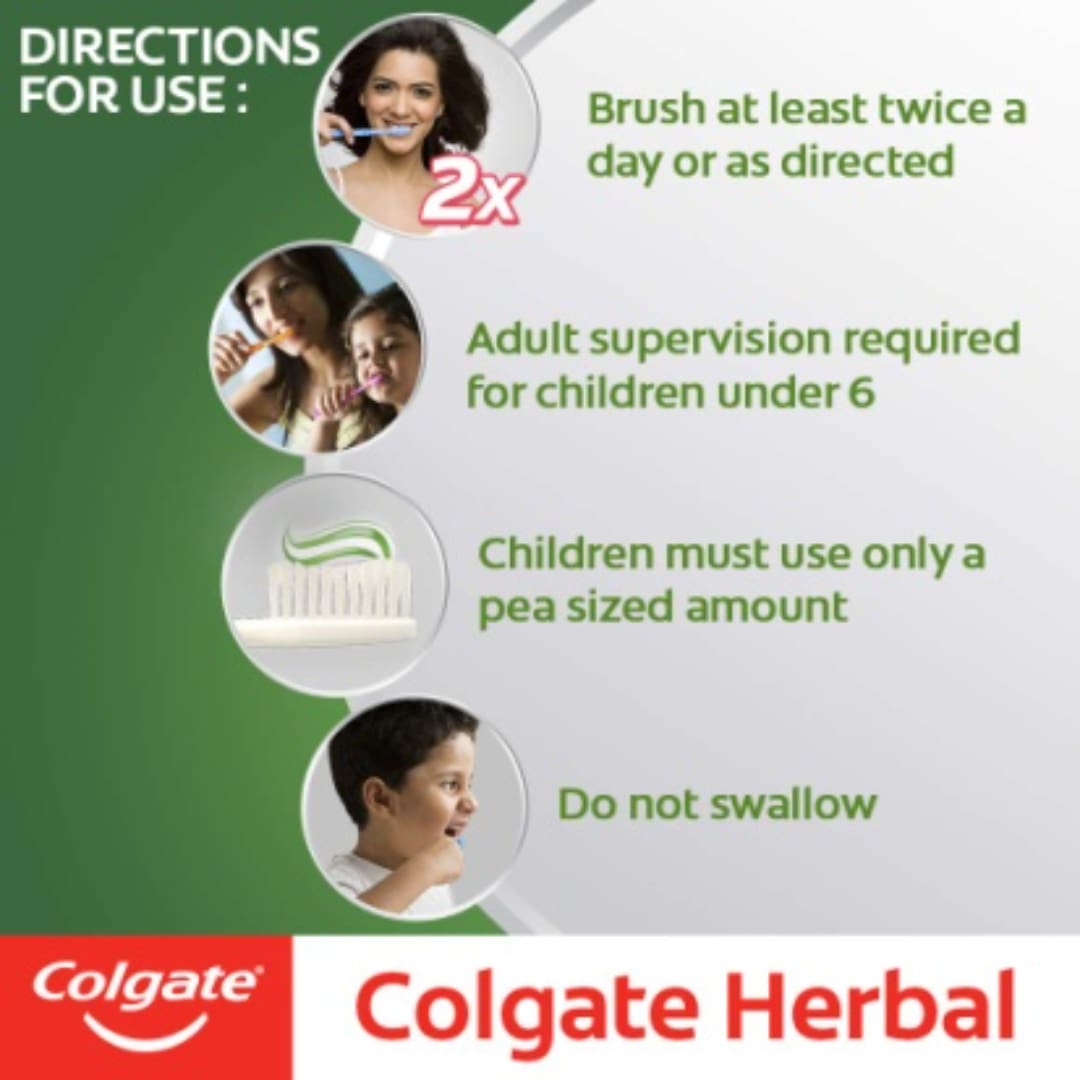 Colgate Herbal Toothpaste, Goodness of Natural Ingredients for Healthy Teeth, 200g