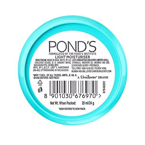 Ponds Light Moisturizer - With Vitamin E & Glycerin, For Non-Oily Fresh Feel, 25 ml