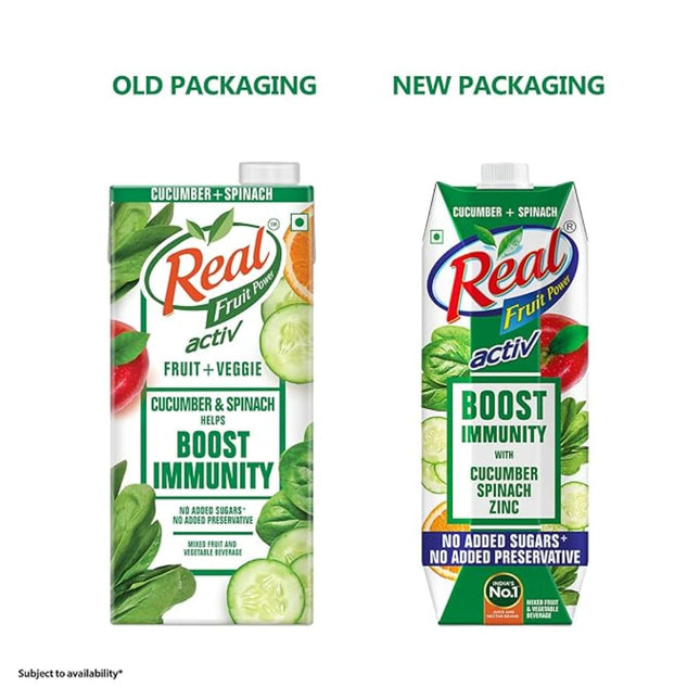 Real Activ Cucumber Spinach Fruit Juice - 1L 