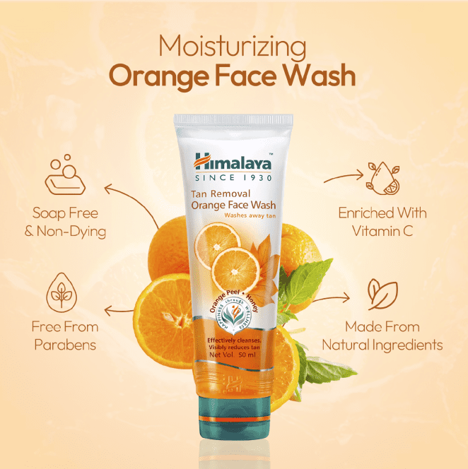 Himalaya Tan Removal Orange Face Wash, 50ml