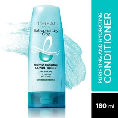 L'Oreal Paris Deep Conditioner, For Oily Roots & Dry Ends, Extraordinary Clay, 180 ml
