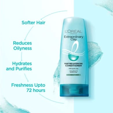 L'Oreal Paris Deep Conditioner, For Oily Roots & Dry Ends, Extraordinary Clay, 180 ml