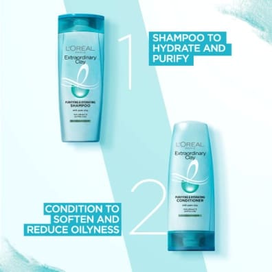 L'Oreal Paris Deep Conditioner, For Oily Roots & Dry Ends, Extraordinary Clay, 180 ml