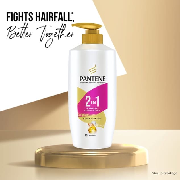 Pantene Advanced Hairfall Solution 2 in 1 Hair Fall control Shampoo + Conditioner, 650 ml