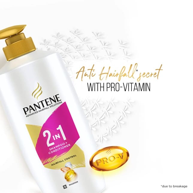 Pantene Advanced Hairfall Solution 2 in 1 Hair Fall control Shampoo + Conditioner, 650 ml